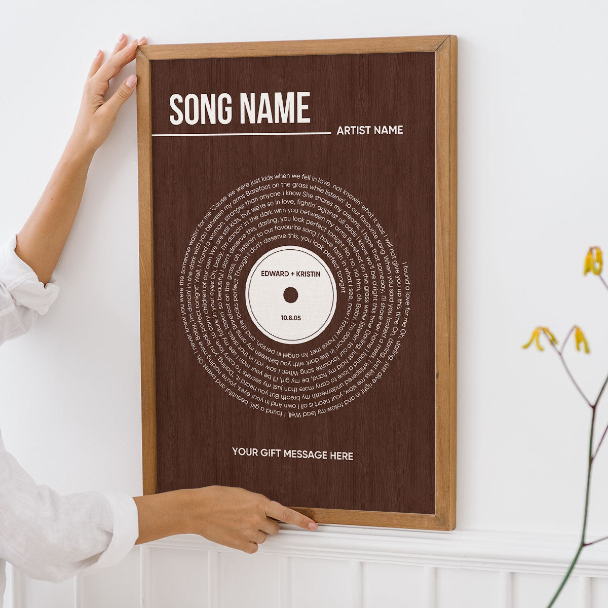 Custom Vinyl Lyrics, Personalised Music Poster, Customizable Music Gift, Anniversary Gift, Music Gift, Wedding Song Dance