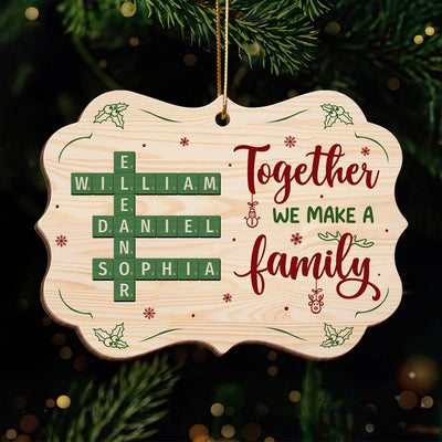 Together We Make A Family Crossword Puzzle Personalized Wooden Ornament, Christmas Gift for Husband Wife, Daughter Son, Grandma Grandpa