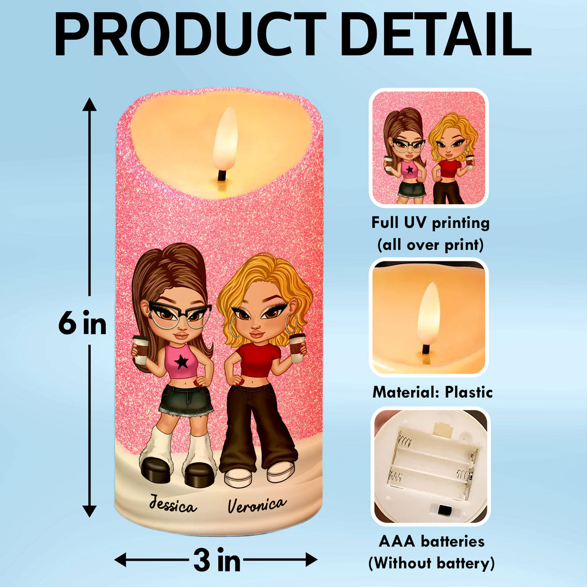 I'd Punch A Bitch For You Besties Gift Personalized LED Candle