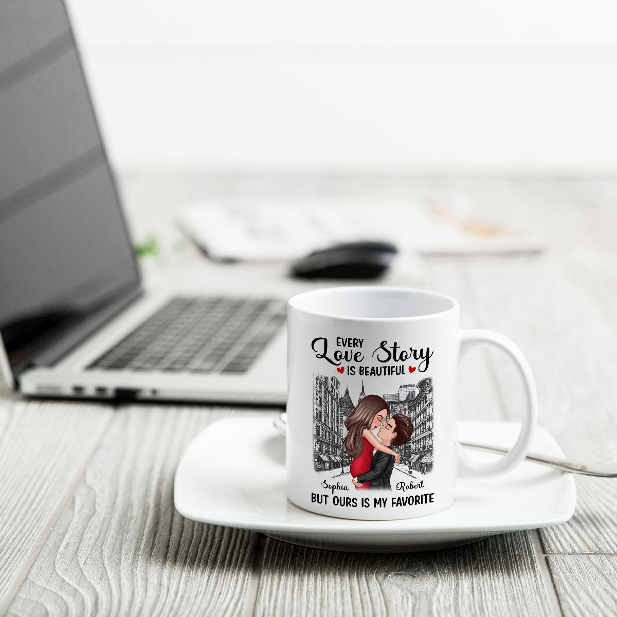 Elegant Couple On The Street Personalized Mug