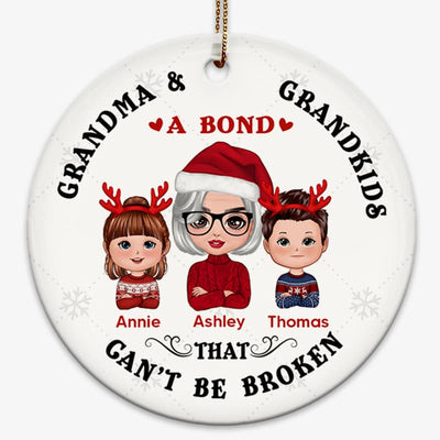 Doll Grandma & Grandkids A Bond That Can‘t Be Broken Personalized Circle Ornament