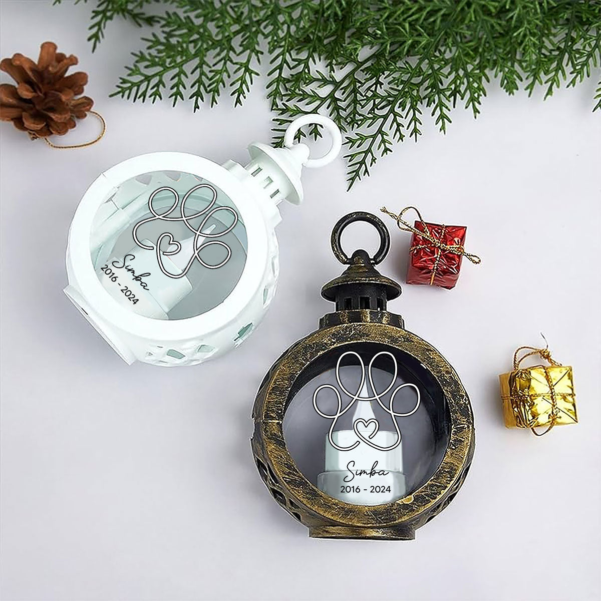 Dog Pet Memorial Keepsake Always In Your Heart Personalized Lantern Ornament