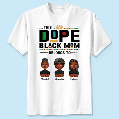 This Dope Black Mom Dad Belongs To Cute Vector Kids Personalized Shirt