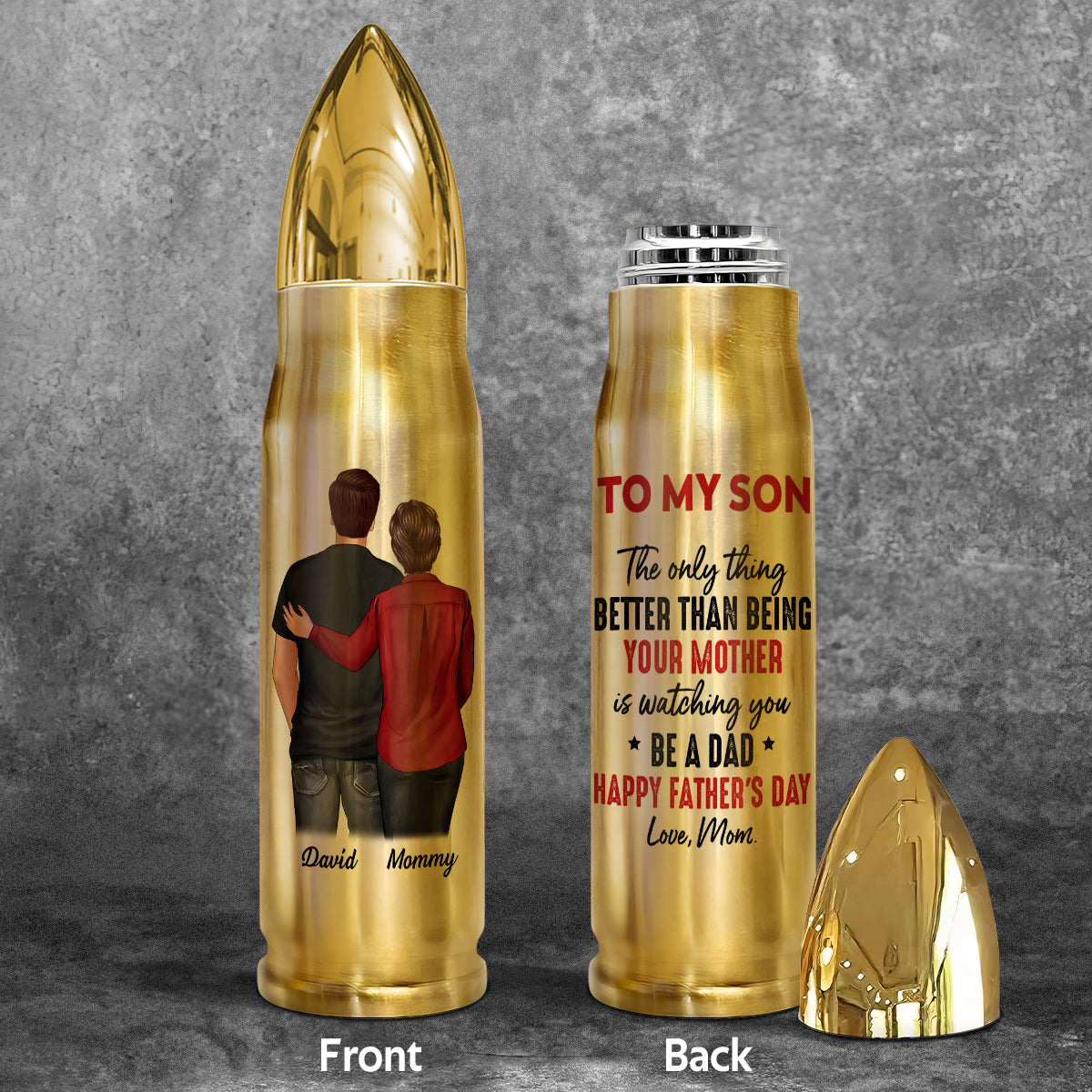 From Mom To Son Personalized Bullet Tumbler, Heartfelt Gift For Son