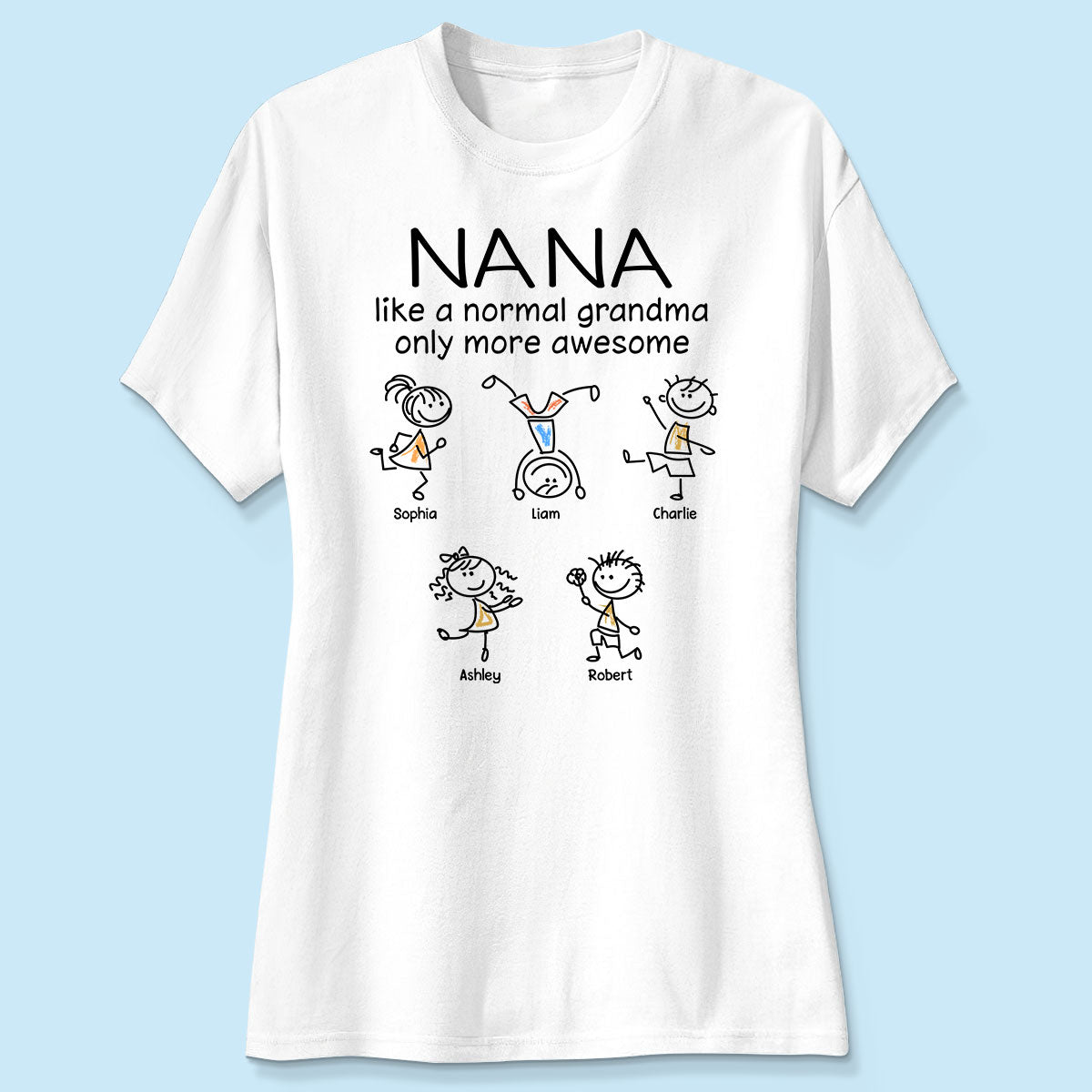 Like A Normal Grandma Only More Awesome Drawing Personalized Shirt