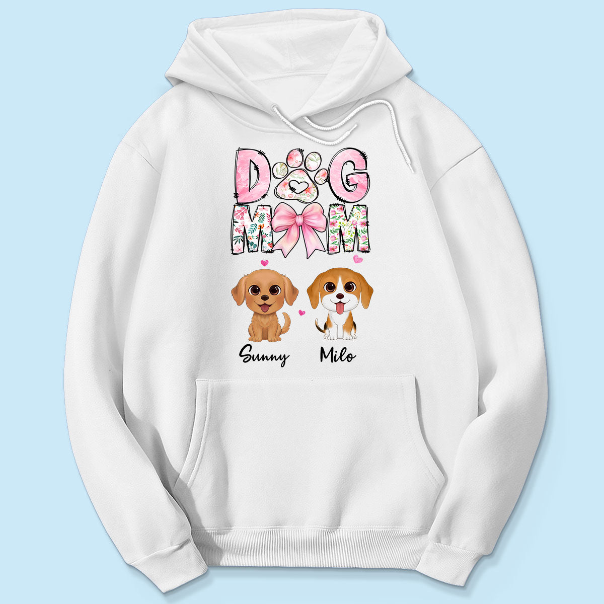 Dog Mom Pink Coquette Personalized Shirt, Watercolor Cute Dog, Gift for Dog Moms