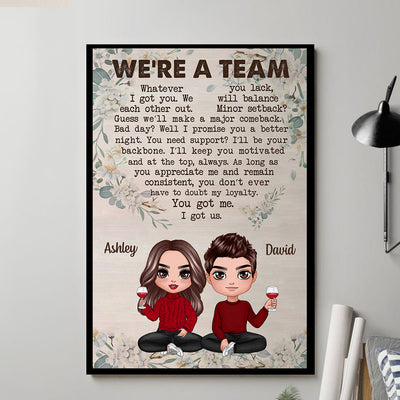 We‘re A Team Valentine’s Day Gift, Anniversary Gift For Him Gift For Her Personalized Vertical Poster