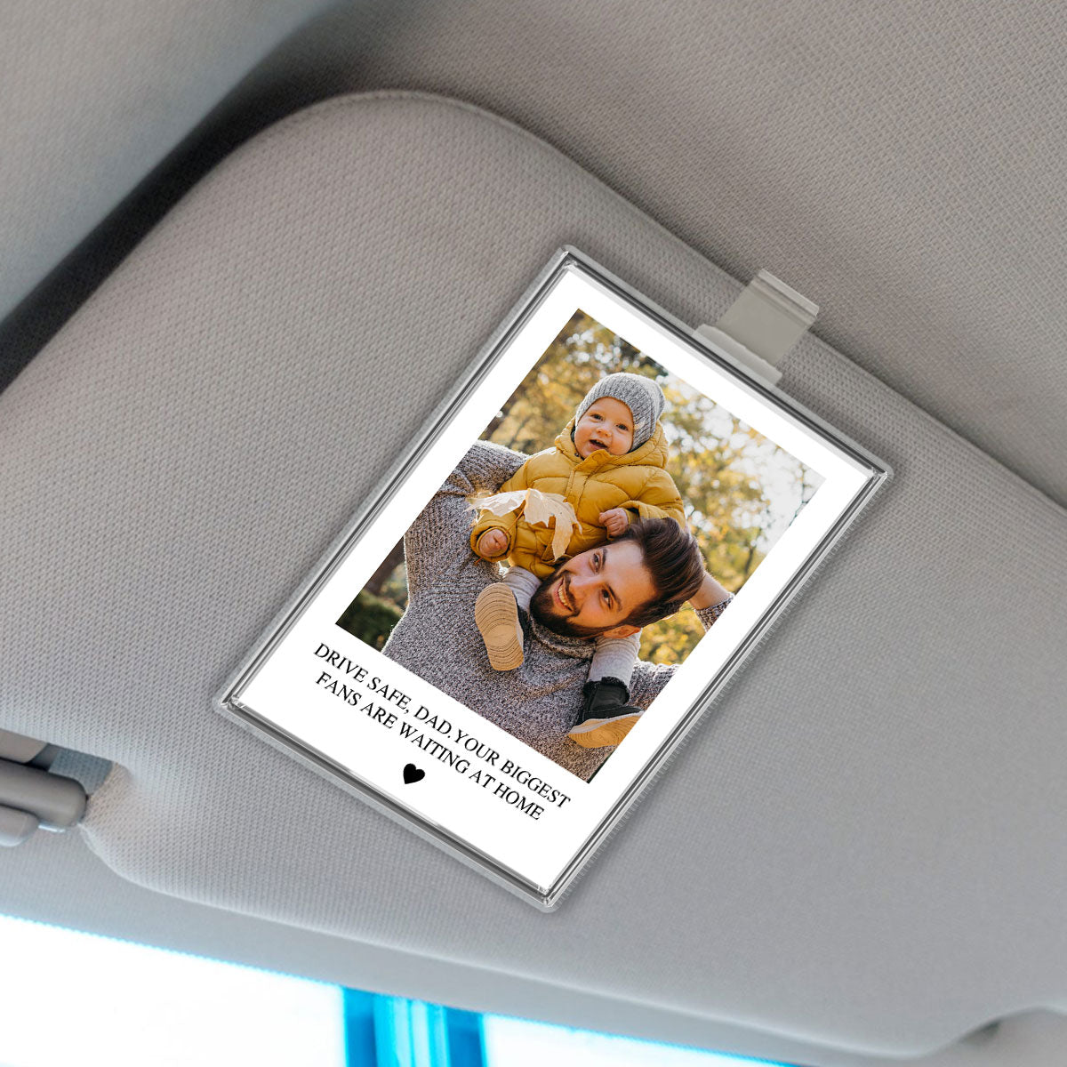 Dad Gifts Custom Photo Car Visor Clip Personalized Father's Day Gift for Him, Unique Gift for Dad from Son, Daughter, Wife, Sentimental Keepsake