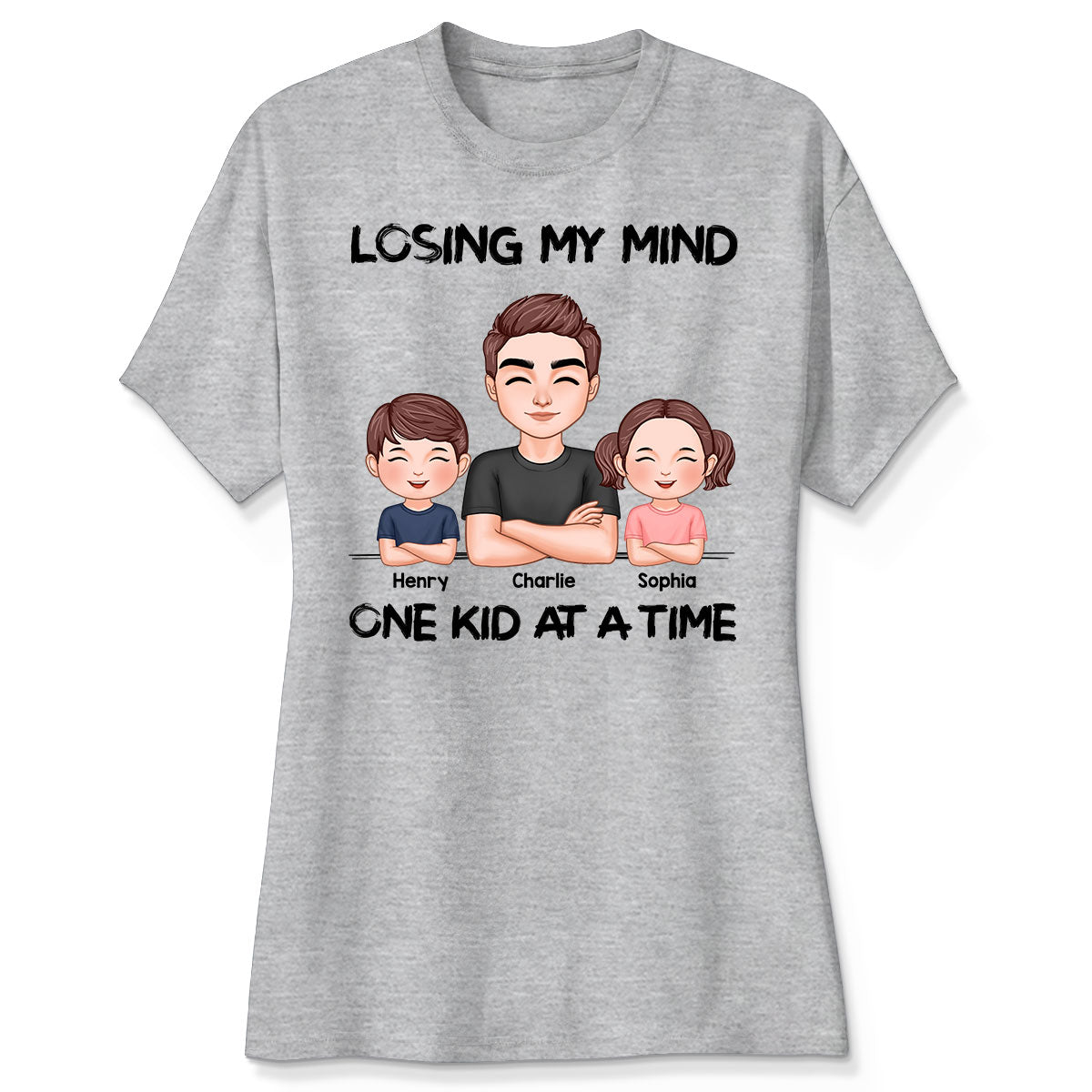 Losing My Mind One Kid At A Time Gift For Dad Personalized Shirt