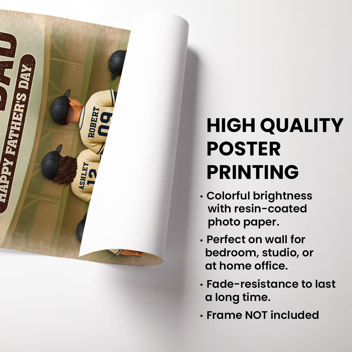We Caught the Best Dad Baseball Personalized Poster, Meaningful Father's Day Gift for Dad, Gift for Husband
