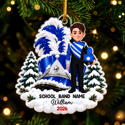 Marching Band Design For Boy Girl - Personalized Acrylic Ornament - Gift For Granddaughter, Grandson