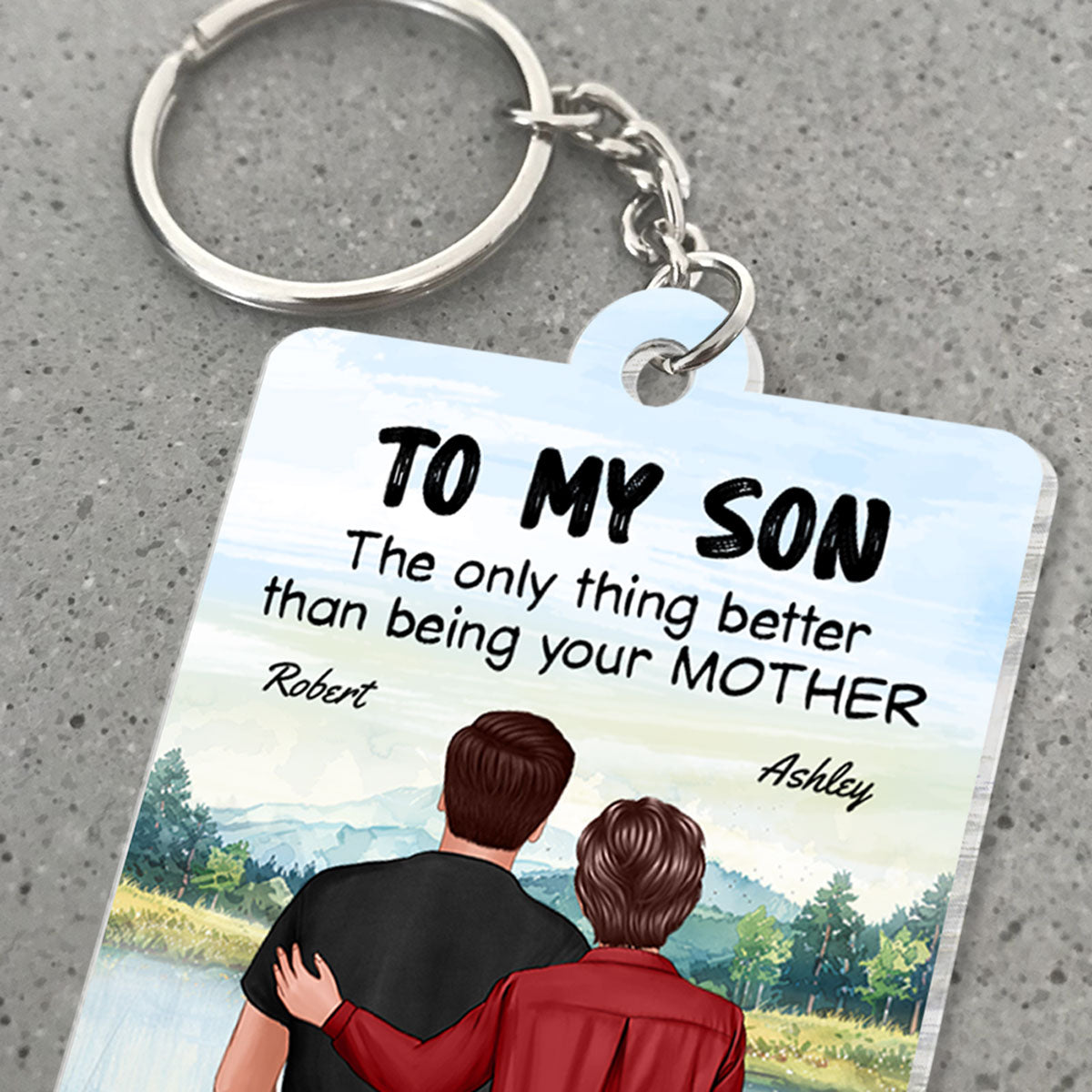 From Mom To Son Watching You Be A Dad Personalized Acrylic Keychain, Gift For Son