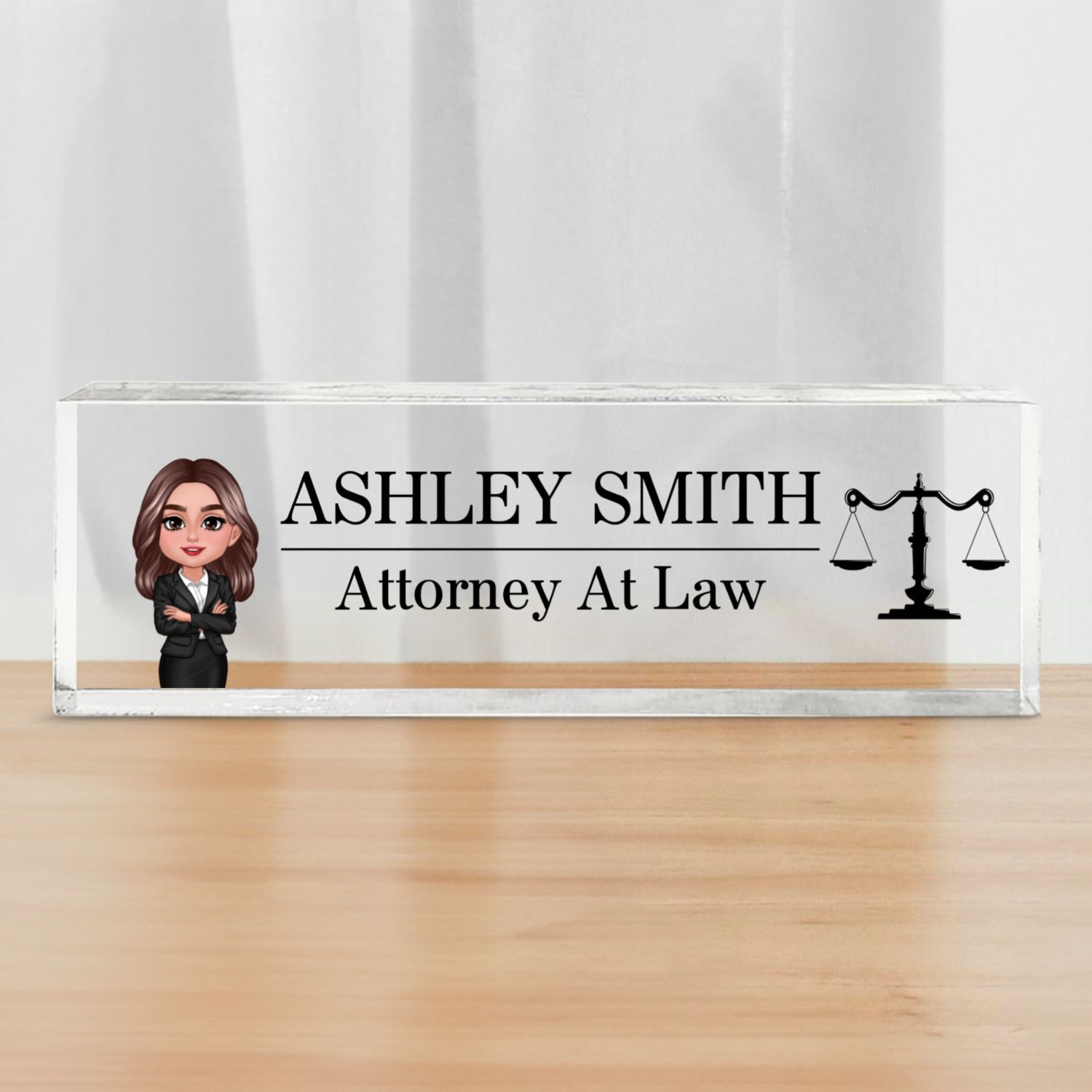 Lawyer Attorney Personalized Acrylic Desk Name Plate, Office Decor, Appreciation Gift, Graduation Gift