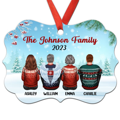 Family Sisters Brothers Siblings In Snow Personalized Christmas Ornament