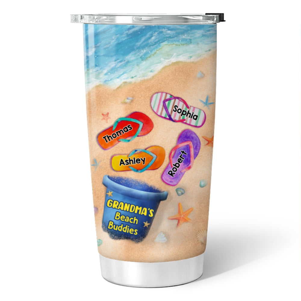 Grandma Beach Buddies Flip Flops Personalized Tumbler