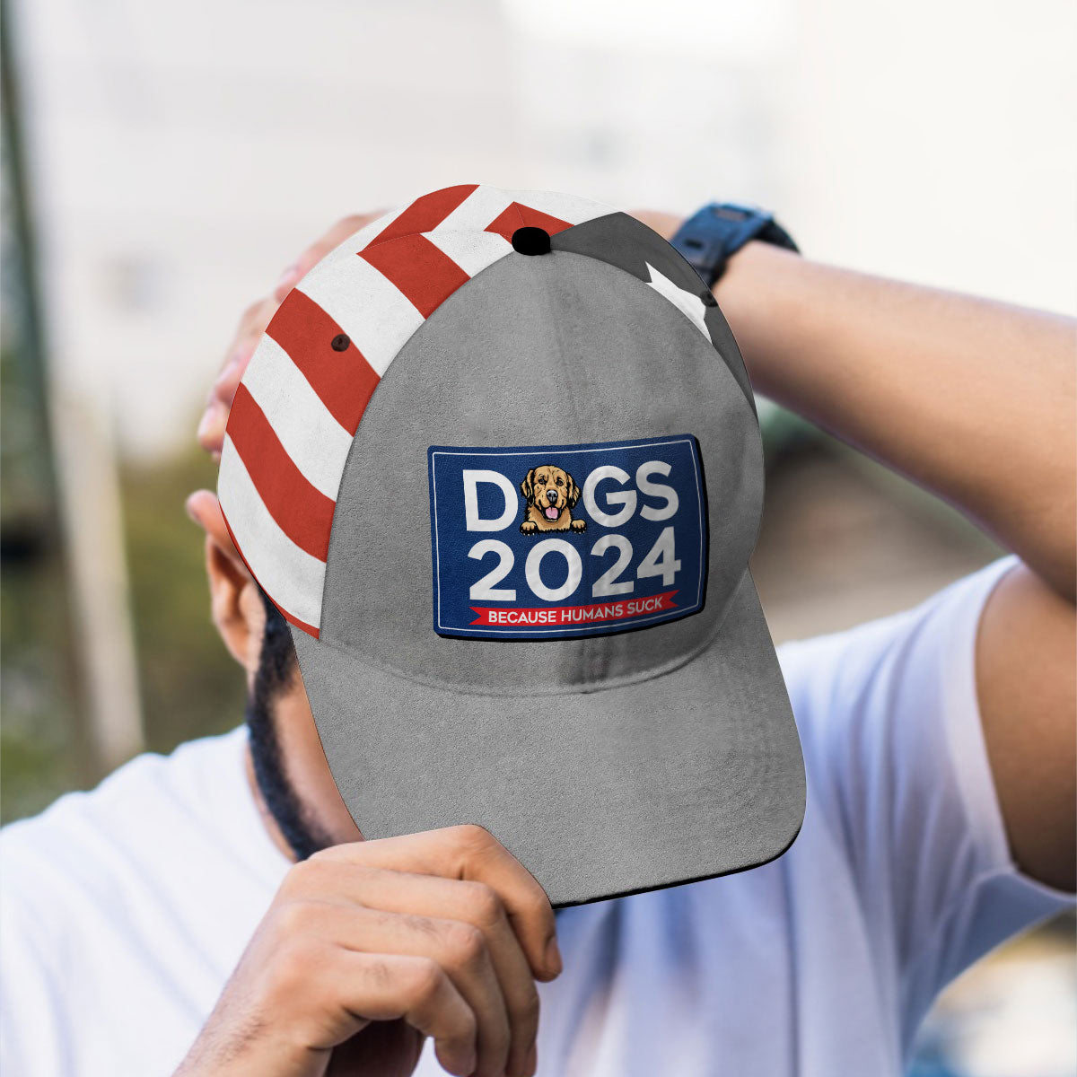 Dogs 2024 Because Humans Suck, Personalized Classic Cap