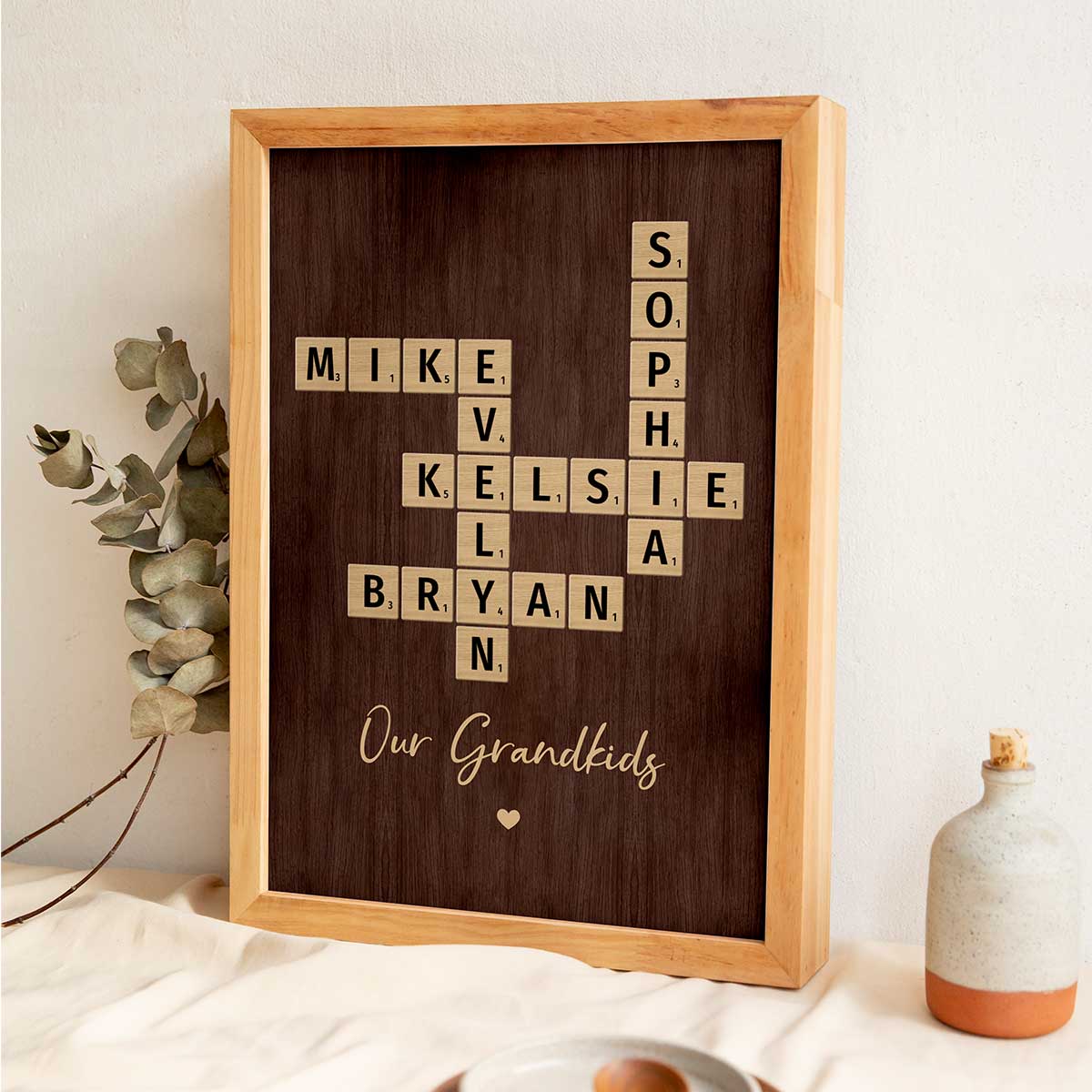 Our Grandkids Crossword Puzzle Art - Created In A Moment, Treasured Forever Personalized Poster