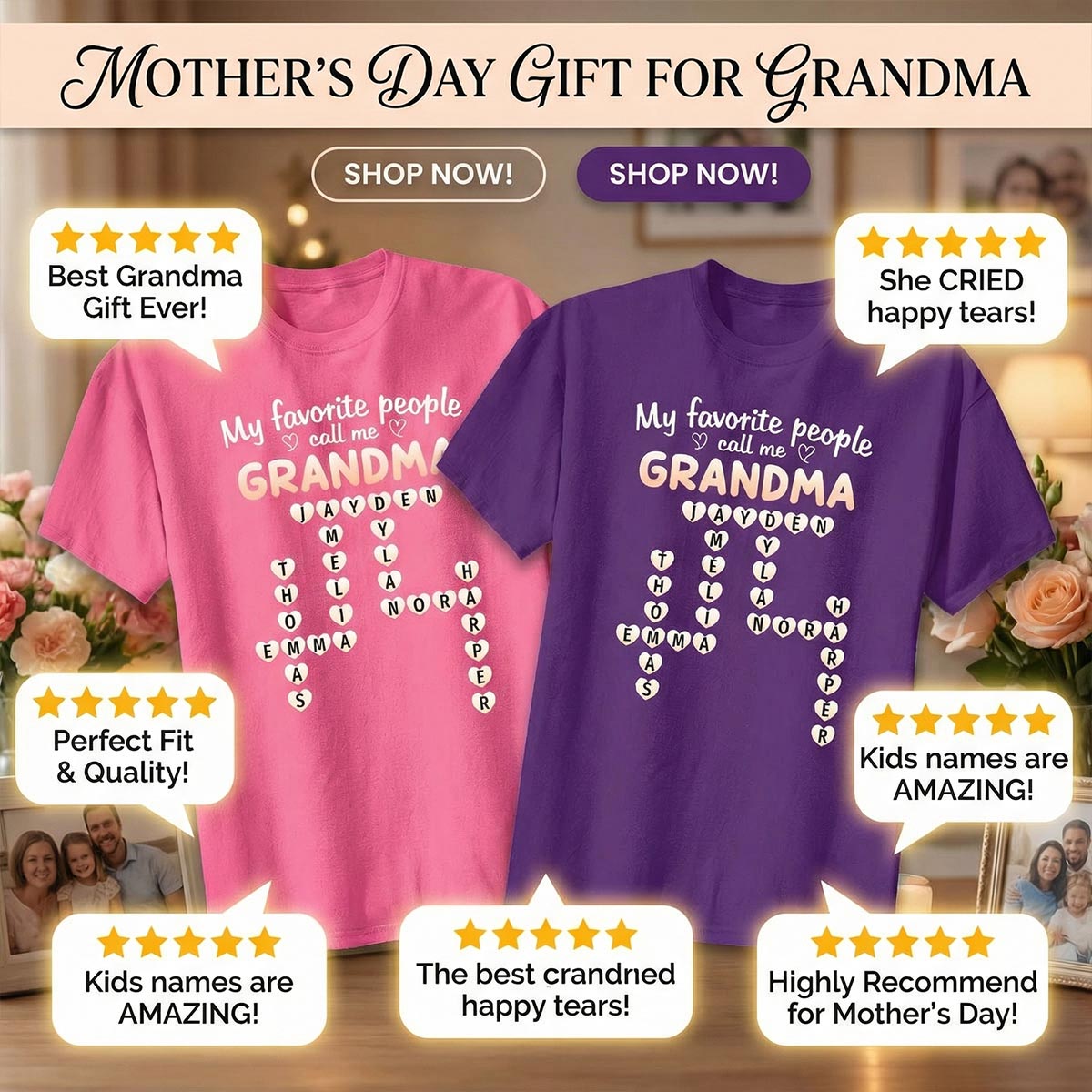 Favorite People Call Me Grandma Crossword Puzzle - Personalized Shirt - Mother's Day Gift For Grandma