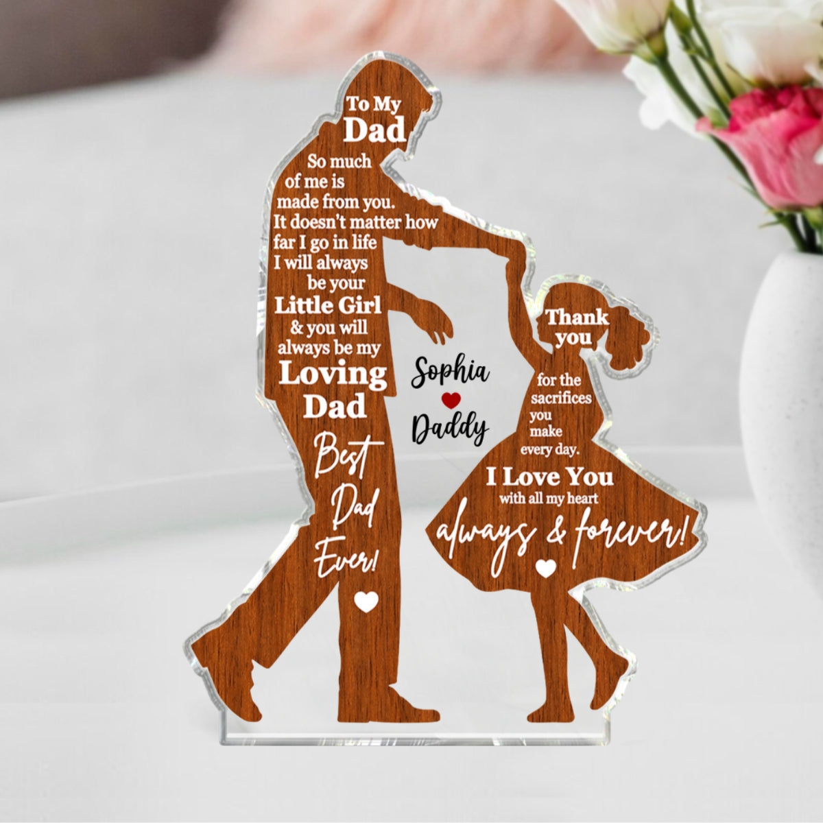 I Will Always Be Your Little Girl Father & Daughter Dancing - Personalized Acrylic Block Plaque - Sentimental Father's Day Gift For Dad From Daughter
