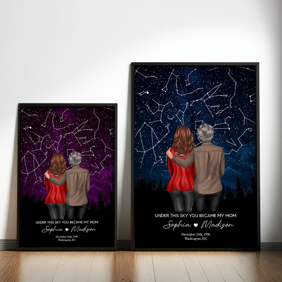 Under This Sky You Became My Mom Custom Star Map Personalized Poster, Heartfelt Gift for Mom, Grandma