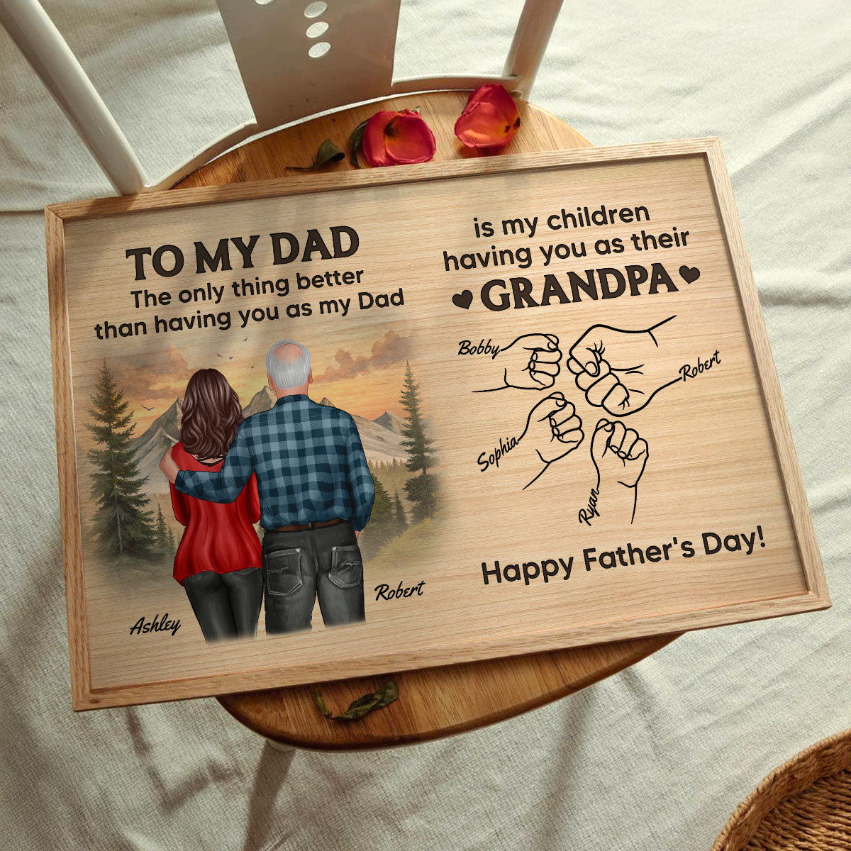 To Dad My Children Having You As Their Grandpa Fist Bumps Personalized Poster, Gift For Dad
