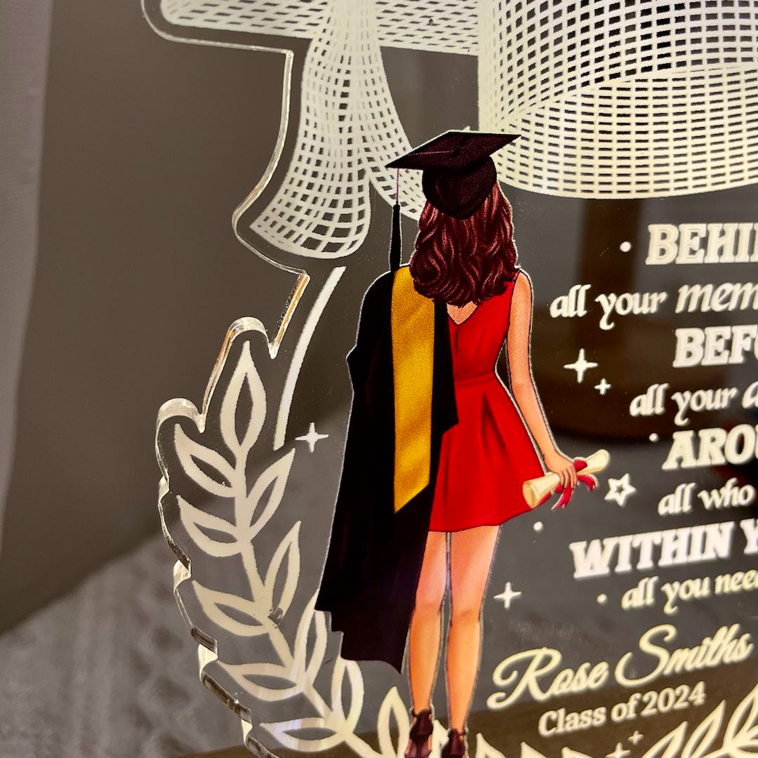 Behind You All Your Memories Graduation Gift - Personalized Acrylic LED Night Light
