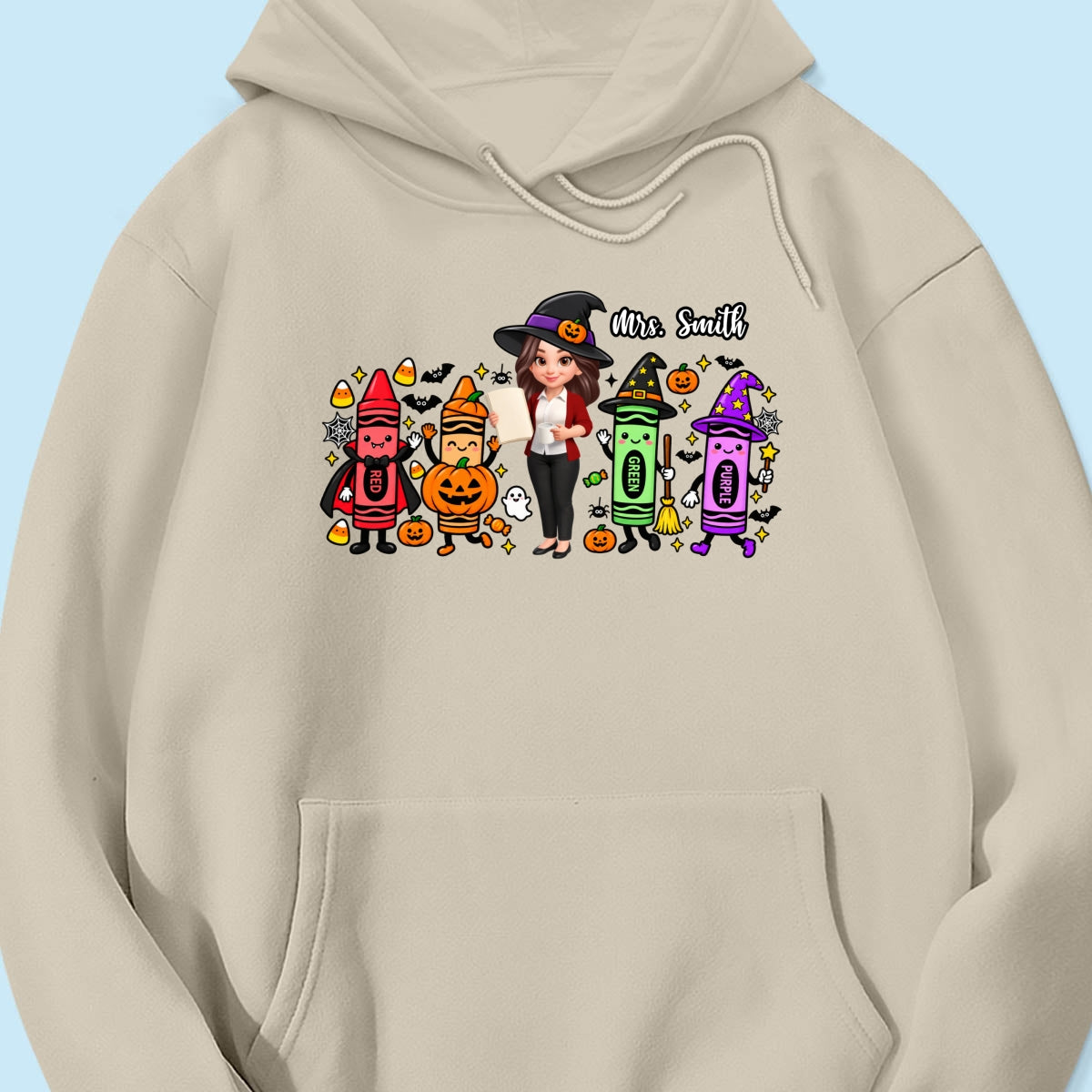 Halloween Crayon Teacher - Personalized Shirt - Gift For Teacher, Besties