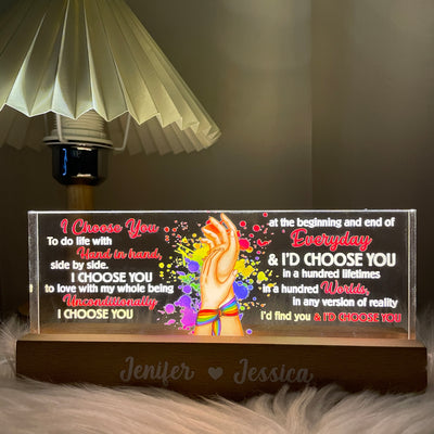 I Choose You LGBTQ+ Gift Personalized Acrylic Block LED Night Light