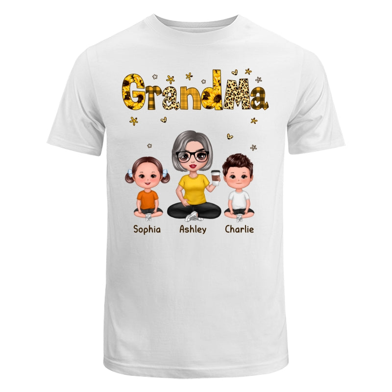 Doll Grandma Grankids Yellow Pattern Personalized Shirt