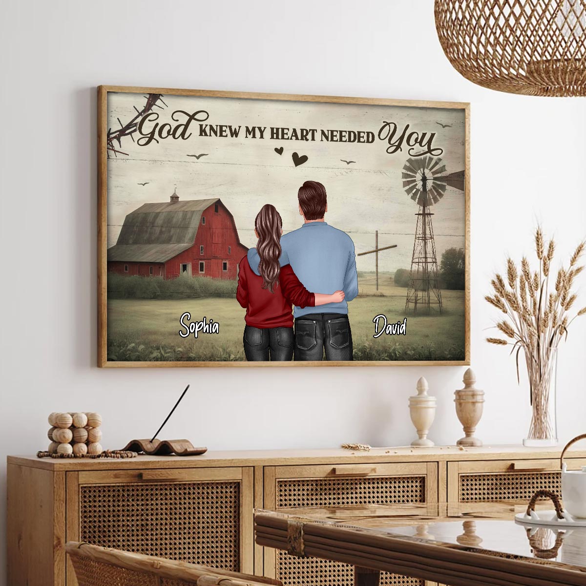 God Knew My Heart Needed You Couple Back View Personalized Poster