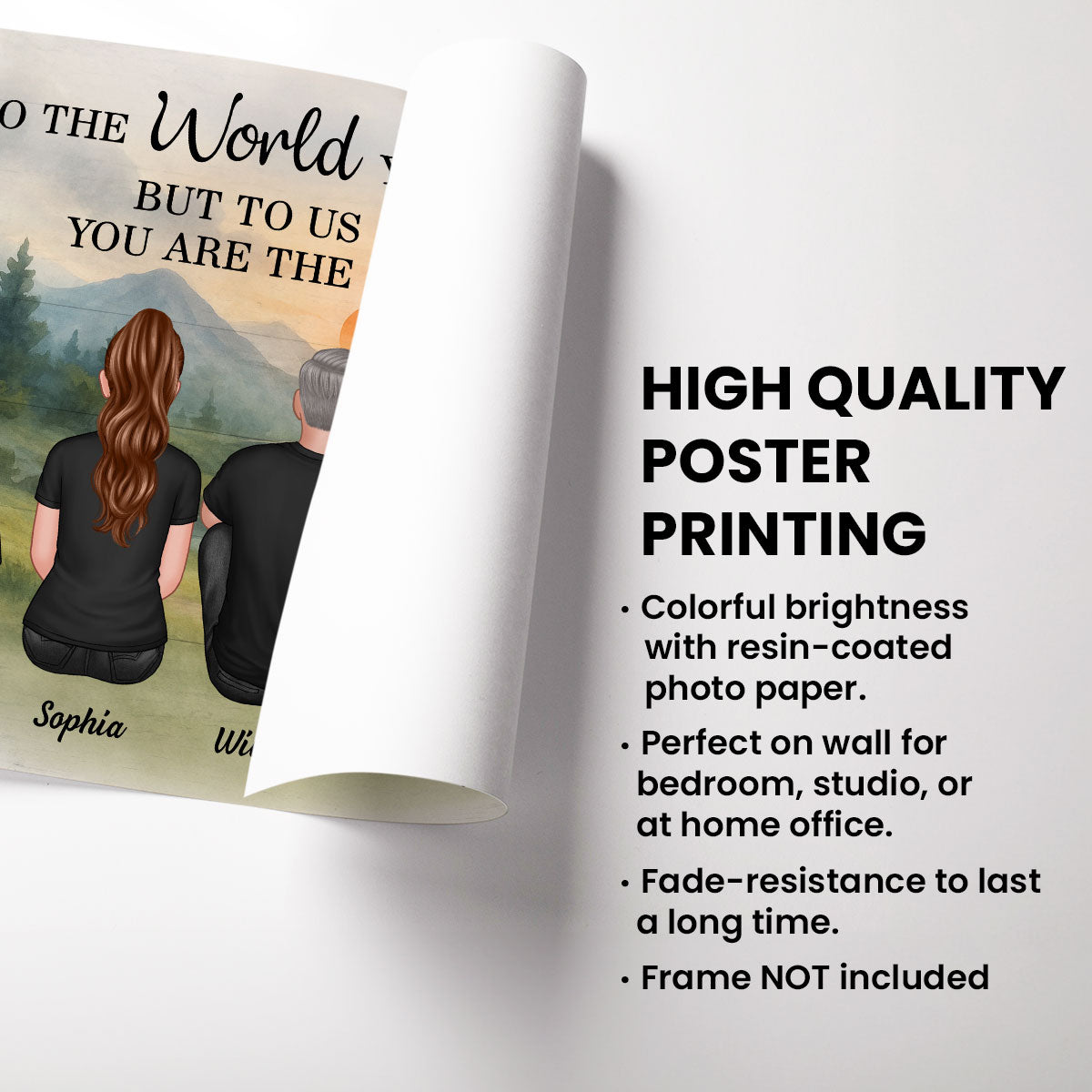 Retro Vintage Mountain Landscape Dad You Are The World Personalized Poster| Heartfelt Father's Day Gift For Dad, Husband