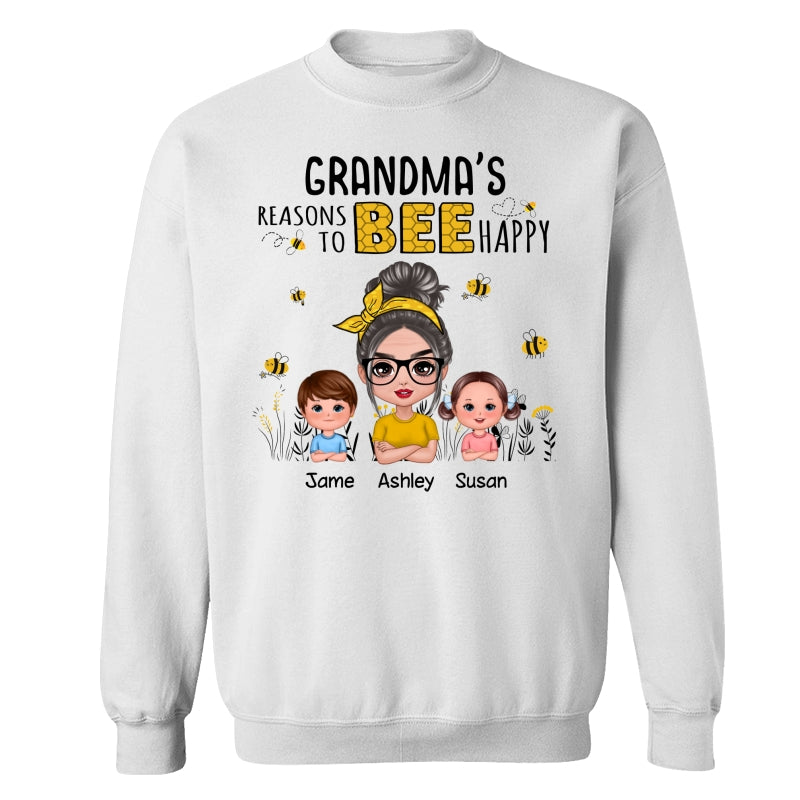 Reasons Bee Doll Grandma & Grandkids Personalized Shirt - Gift For Grandma