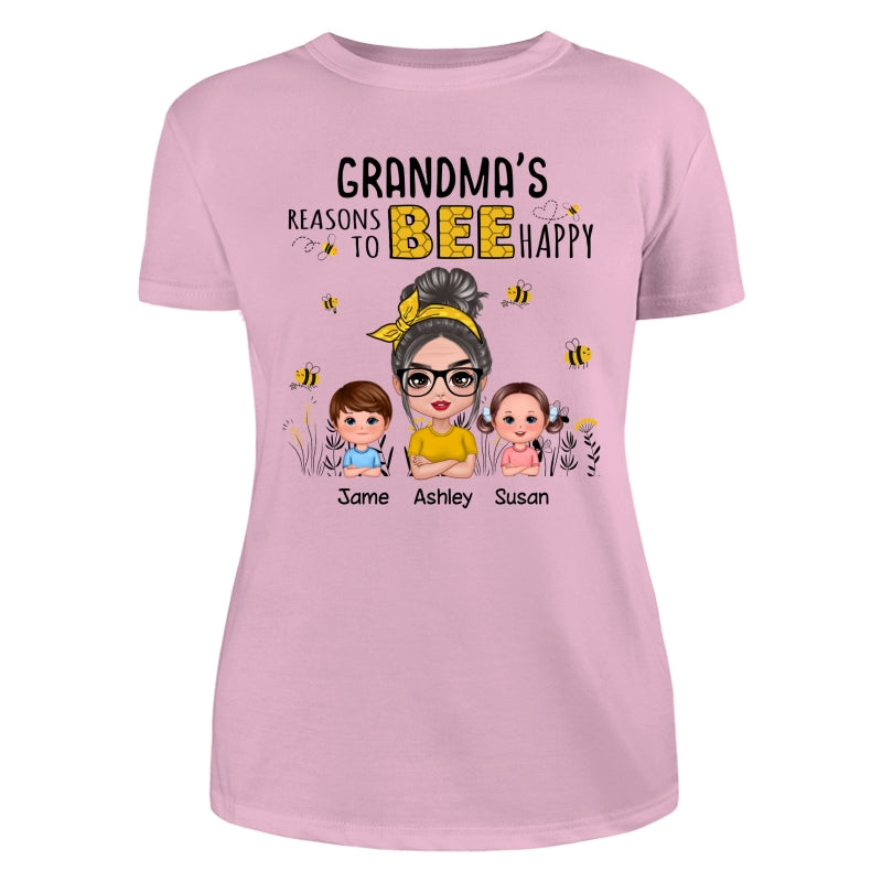 Reasons Bee Doll Grandma & Grandkids Personalized Shirt - Gift For Grandma