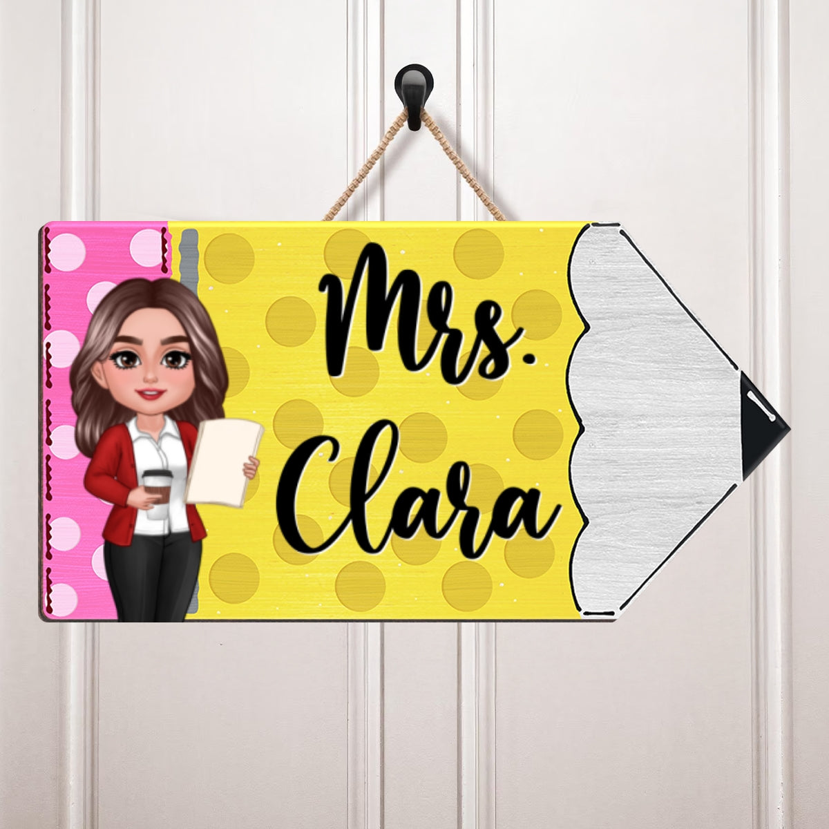 Teacher Pencil Personalized Wood Sign