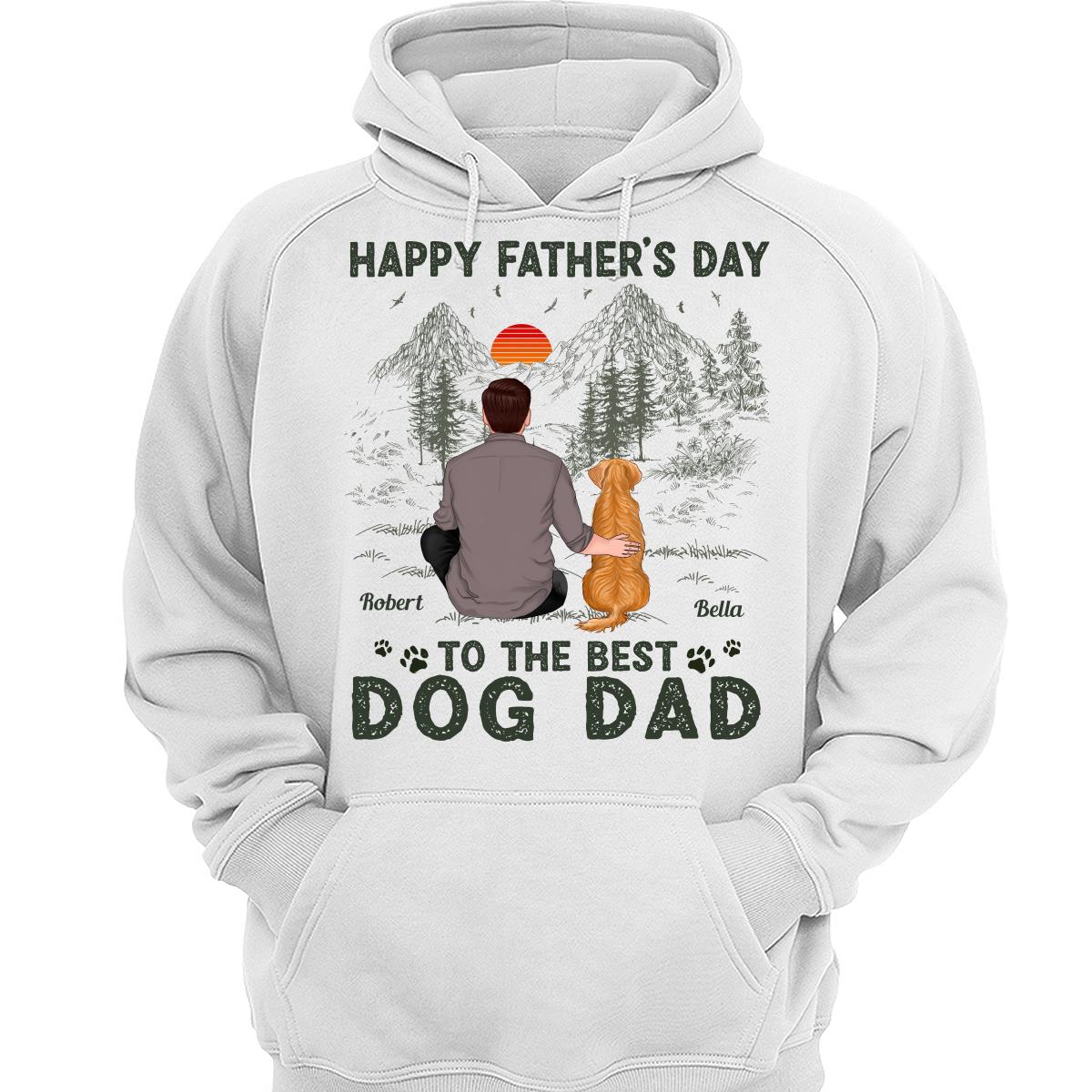 Happy Father‘s Day Dog Dad Outline Personalized Shirt