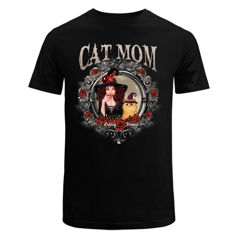 Halloween Roses Mirror Cat Mom Witch Personalized Shirt