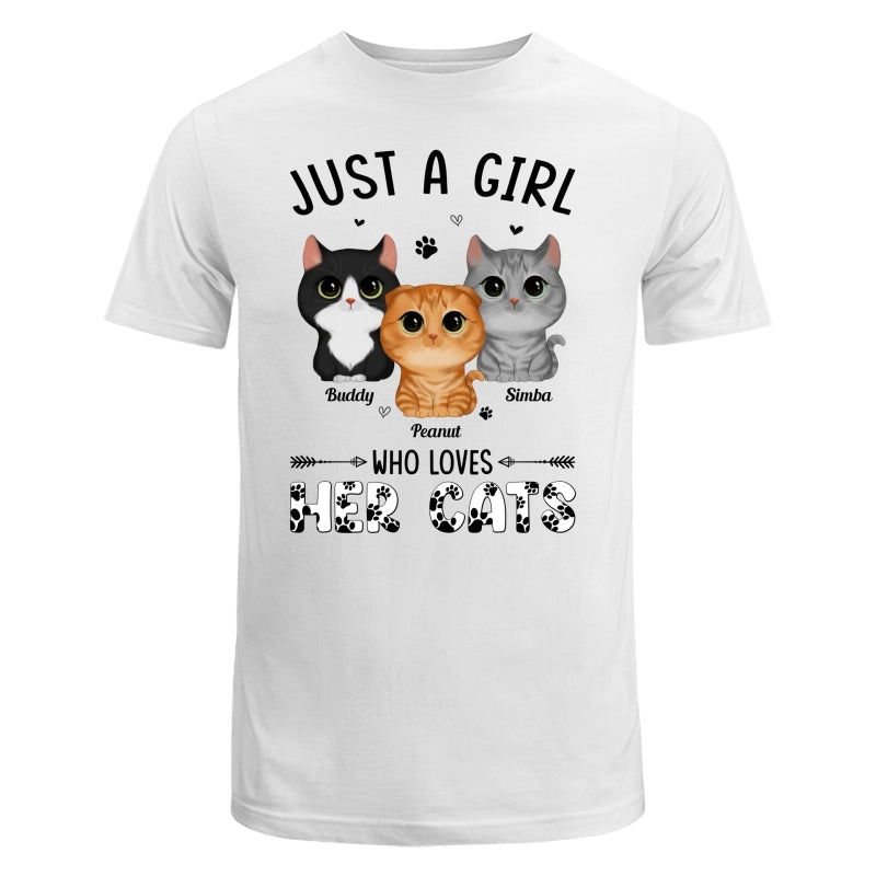 Just A Girl Who Loves Watercolor Cute Cats Paws Pattern Personalized Shirt