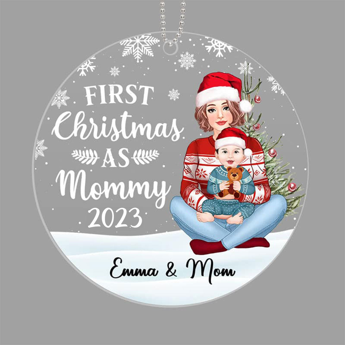 Mom & Baby First Christmas Personalized Acrylic Ornament