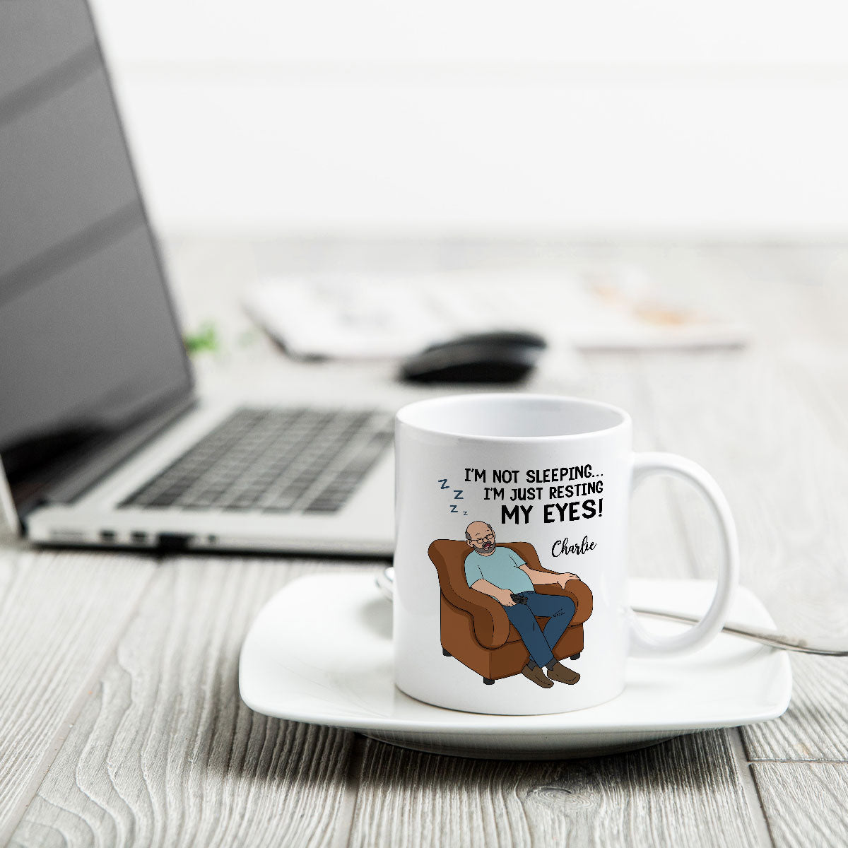 I‘m Not Sleeping I’m Just Resting My Eyes Dad Grandpa Asleep Funny Father‘s Day Gift Personalized Mug