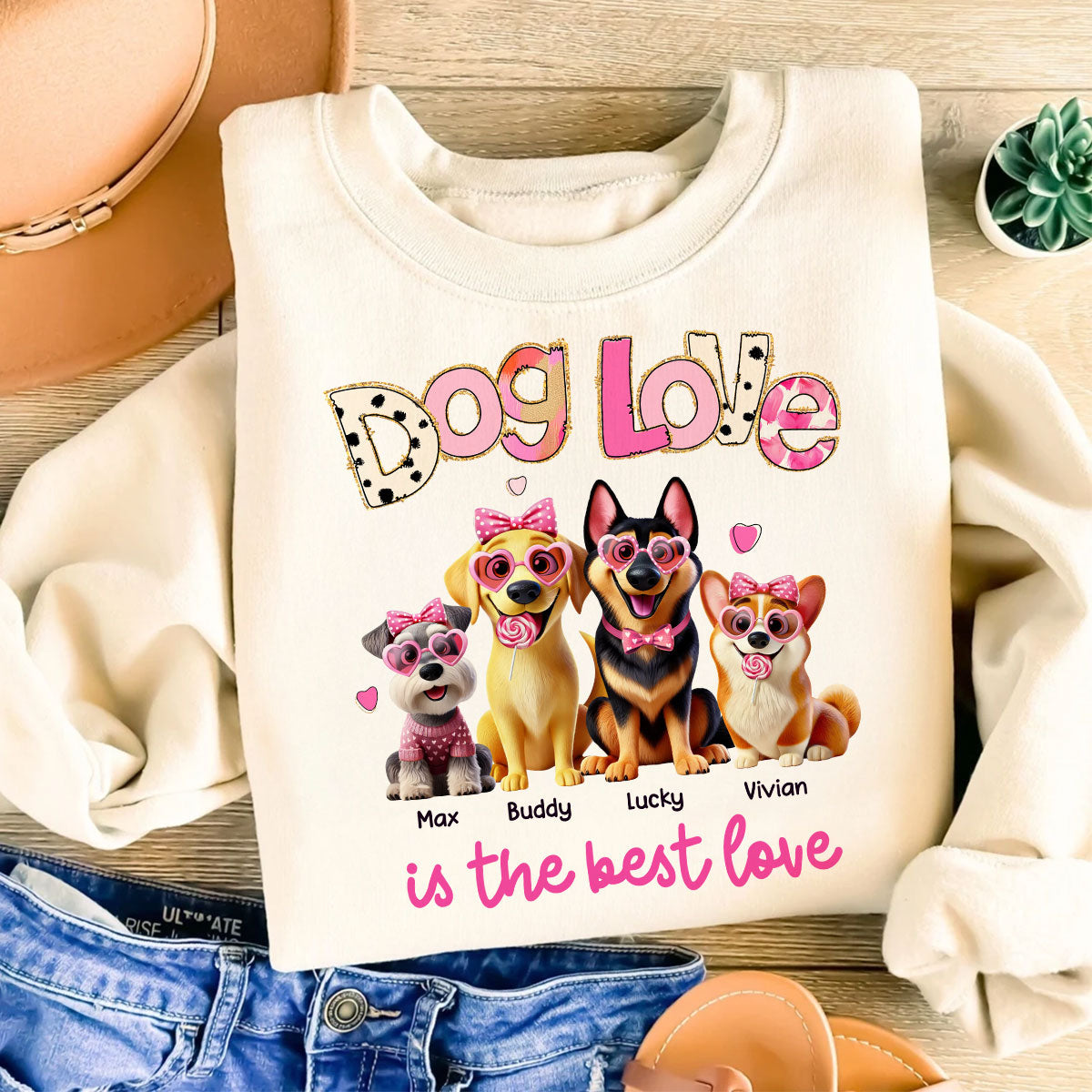 Dog Love Is The Best Love Personalized Shirt, Gift For Dog Mom