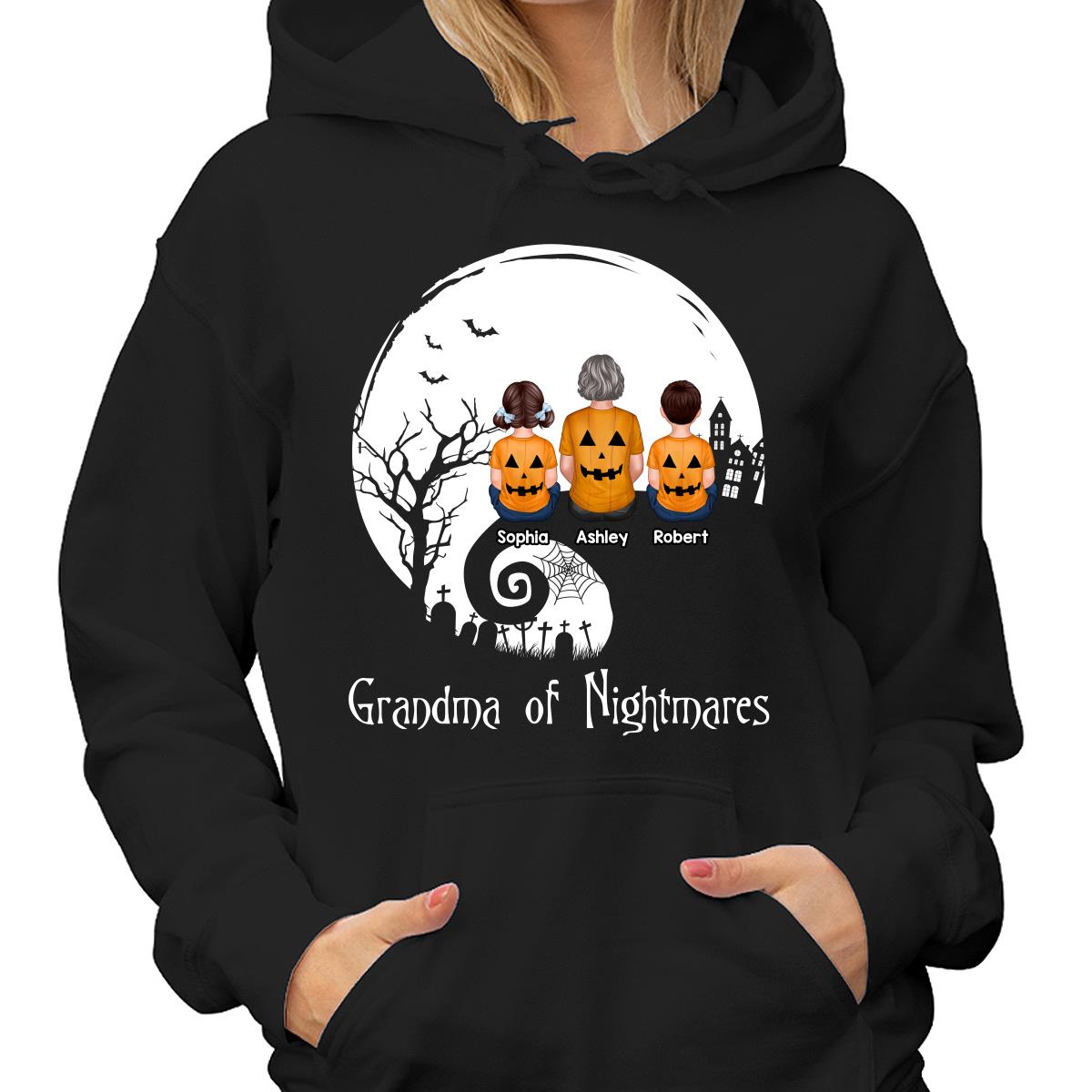 Halloween Back View Family Sitting On Cliff Personalized Shirt