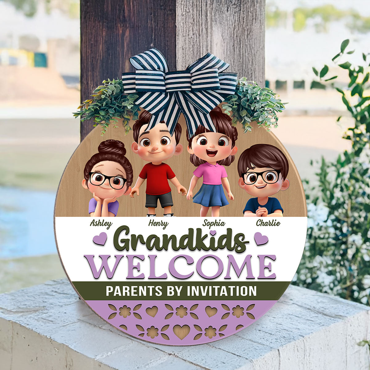 Grandkids Welcome Parents by Invitation Personalized Fall Decor for Grandparents House