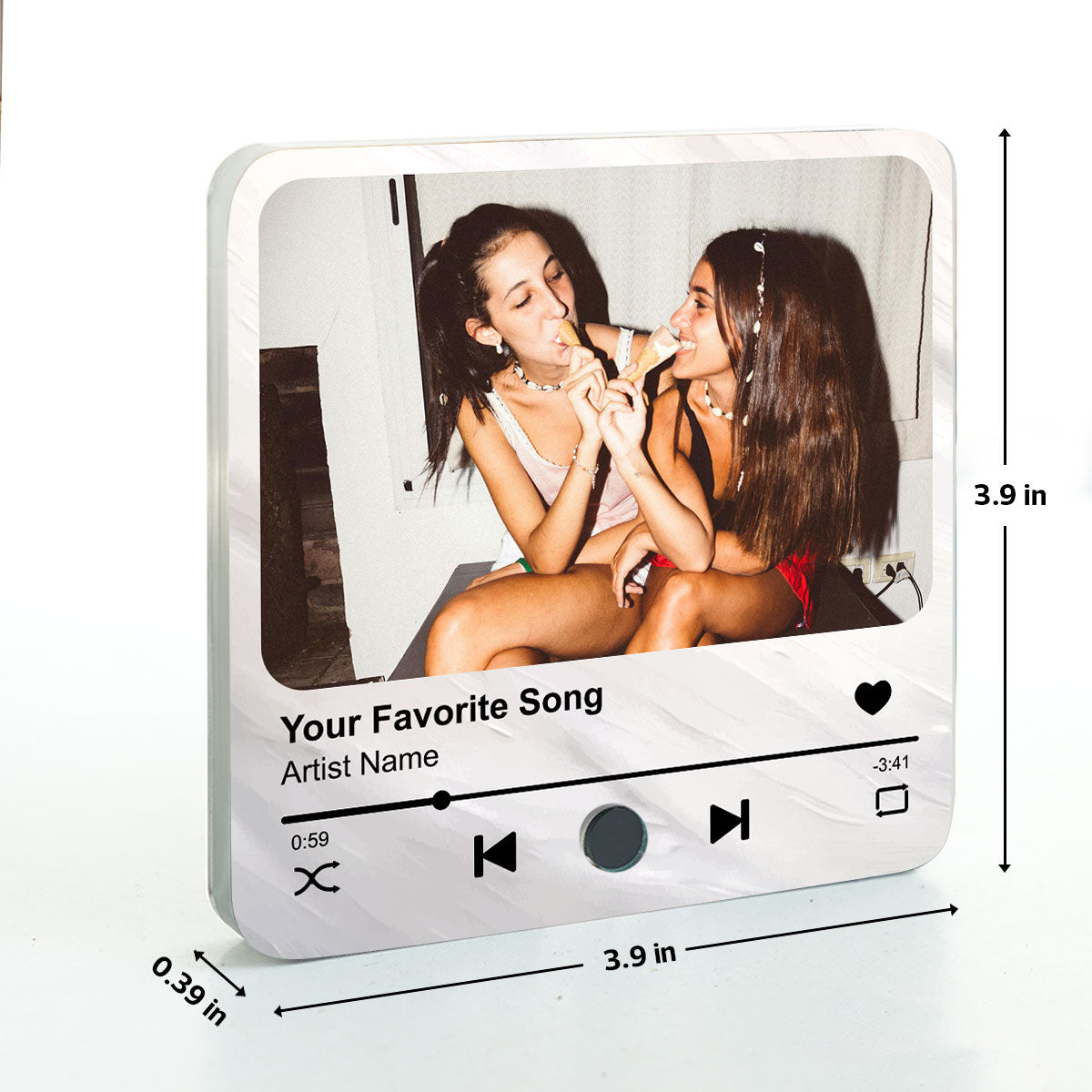 Best Friends Besties Custom Photo Friendship Song Personalized Music Fridge Magnet