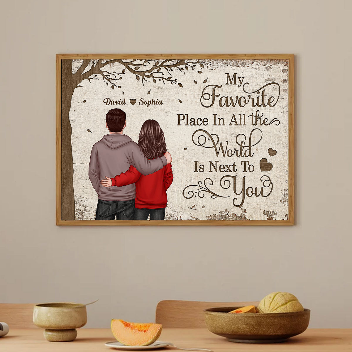 Favorite Place In The World Couple Back View - Personalized Poster - Unique Valentine's Day Gift For Him, Gift For Her