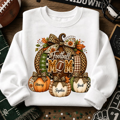Football Mom Grandma Pumpkin Leopard Pattern - Personalized Shirt - Trendy Fall Tee for Football Mama