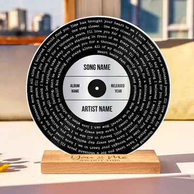 Personalized Gold Silver Copper Foil Printed Favorite Song Lyrics Record Acrylic Song Plaque, Perfect Wedding Gift, Anniversary Gift For Him For Her