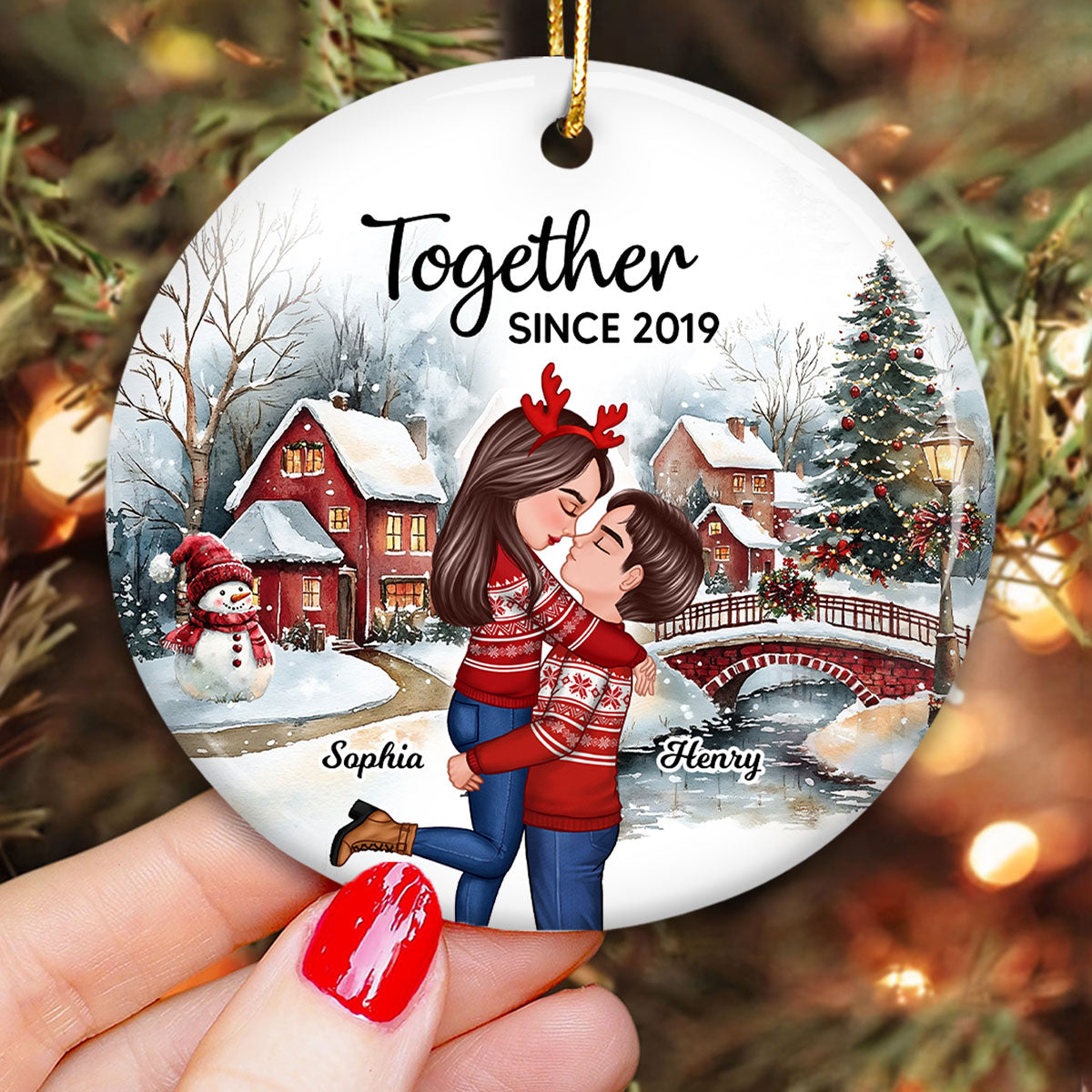 Couple You And Me We Got This Winter Scenes Personalized Ceramic Ornament