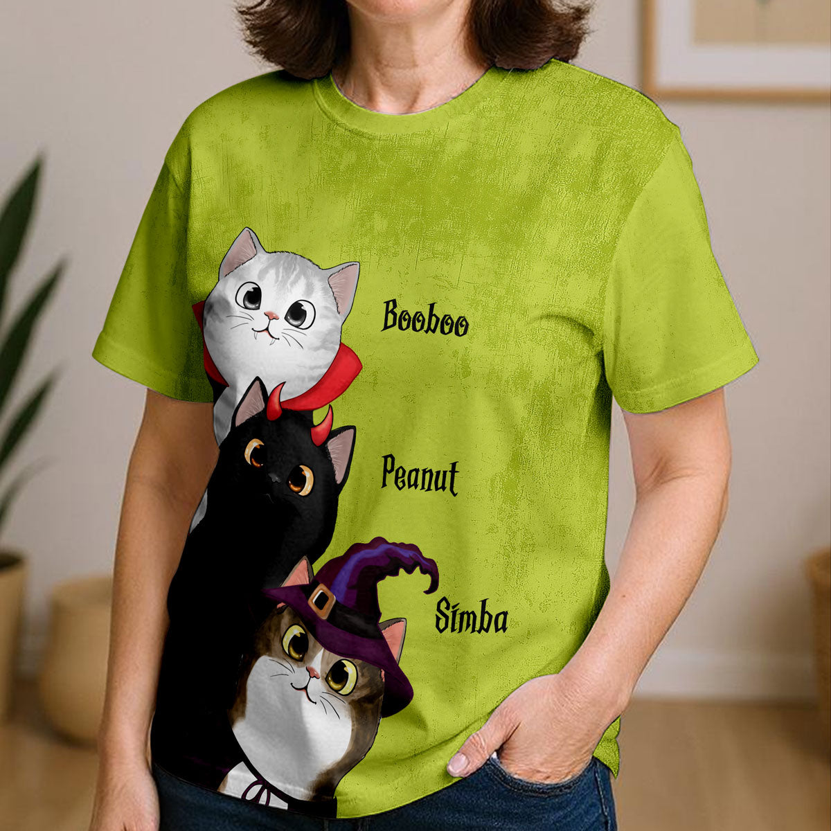 Peeking Halloween Cats Spooky Vibe - Personalized 3D Shirt