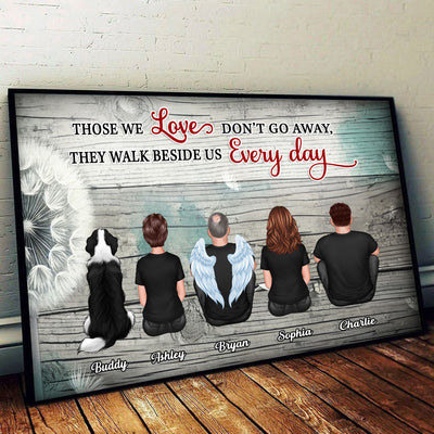 Dandelion Memorial Family Members Personalized Poster, Sympathy Gift