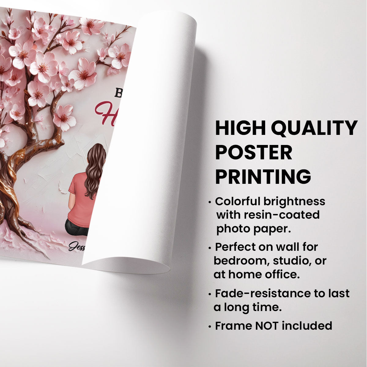 3D Effect Blossom Tree MOM To Us You Are The World Personalized Poster, Gift For Mom